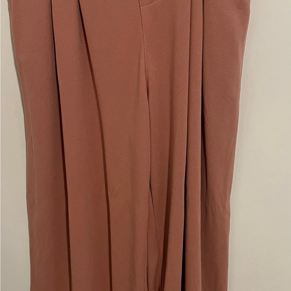 HALARA Rose Tan Flex High Waisted Pocket Wide Leg Waffle Work Pants - Picture 6 of 9